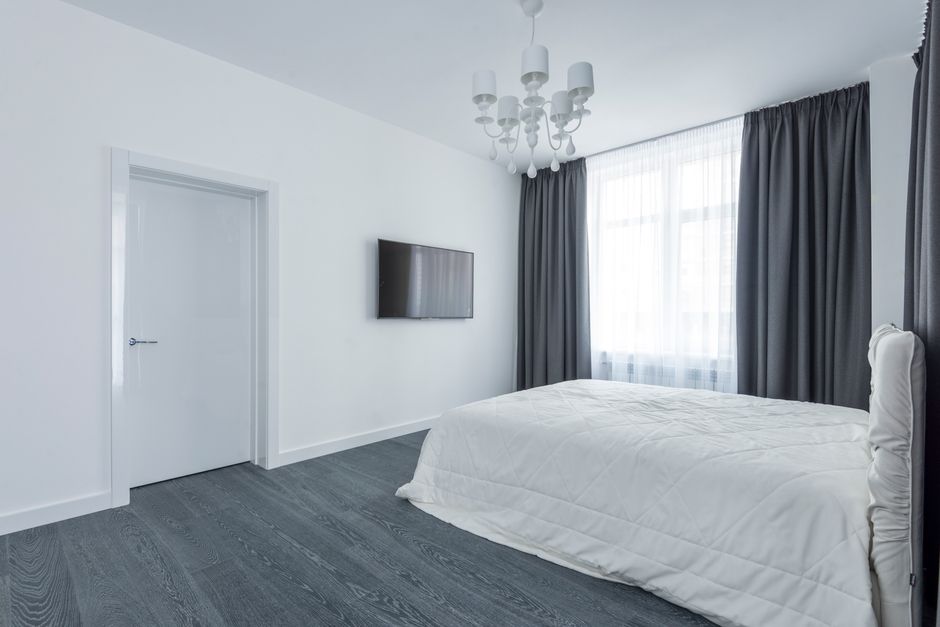 White interior bedroom door freshly installed